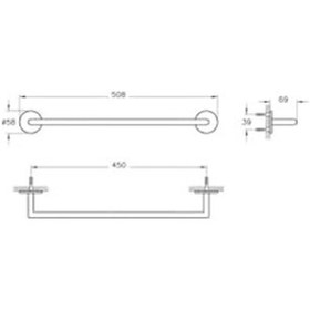 Resim Origin A44886 Havluluk, 45 Cm, Krom 
