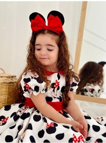 Resim H L Y Karol Tasarım Beyaz Mickey Mouse Vintage Kız Bebek Elbise,doğum Günü Elbise,fotoğraf Çekim Elbise,0-12 Yaş Uygun Beyaz 