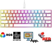Resim Sarftech T60 Kırmızı Switch Rgb Klavye Kablolu Gaming Oyuncu Klavyesi 