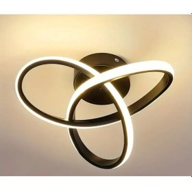 Resim Modern Tasarım Bumerang Sarkıt Power Led Avize Hol Antre Mutfak Salon Oturma Odası Avize Siyah Gövde Siyah 