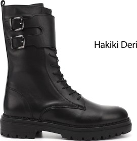 Resim Gönderi(R) Gönderi R Kadın Siyah Fermuarlı Hakiki Deri Postal Bot Dkzb02842146 Siyah 