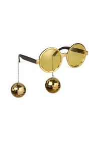 Resim Disko Toplu Küpeli Parti Gözlüğü Altın Renk Lisinya 
