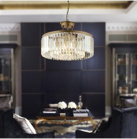 Resim Apliqa Kanvas 45'lik Eskitme Kristalli Taşlı Modern Tasarım Kristal Salon Avize 