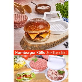 Resim Pazariz Hamburger Press ve Köfte Kalıbı 2 Adet Hamburger Köfte Şekillendirici Hamburger Yapma Aparatı 