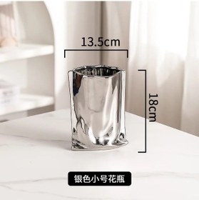 Resim Modern Seramik Pileli Galvanik Vazo Hidroponik Çiçekler 1 Adet 