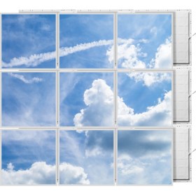 Resim Gök Panel 60 x 60 LED Panel Aydınlatma Desenli 3x3 9'lu Grup 46511156SA 