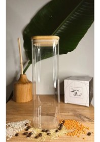 Resim Luca Mia Bambu Kapaklı 1400 Ml Cam Kavanoz 4 Adet 20.0008 