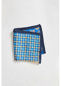 Resim Ac&Co / Altınyıldız Classics Erkek Lacivert - Sarı Desenli Lacivert Sarı Klasik Mendil 4A2922200031Lasstn Lacivert - Sarı 