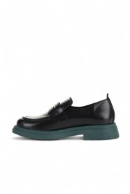 Resim Bueno Shoes Siyah Yeşil Açma Deri Kadın Loafer 01wz4000 