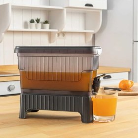 Resim Gri Buzdolabı Içi Musluklu Ayaklı Su -Limonata - Içecek Sebili Piknik Bidonu 4 Lt 