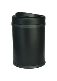 Resim Fkn Sallanır Kapaklı Siyah Çöp Kovası 8 Litre - Klozet Fırçalı Banyo Seti Siyah 