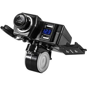 Resim Motosiklet Araba Çift Usb Cep Telefonu Şarj Cihazı, Çakmak Arayüzü İle Çok Fonksiyonlu Dijital Ekran Araç Şarj Cihazı, Stil: Dyuk Mavi Işık Diğer 