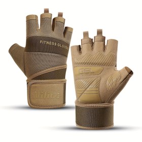 Resim Vilico Fitness Eldivenleri - Ayarlanabilir saç tokası ve Döngü Bilek Kayışı ile Nefes Alabilen Yarım Parmak Ağırlık Kaldırma Eldivenleri, Barbell Eğitimi, Kalça Kaldırma ve Deadliftler için Dayanıklı Yaz Spor Eldivenleri (Siyah/Kahverengi), Güç Eğitimi Ekipmanı, Şık Tasarım, Güçlendirilmiş Tutuş 