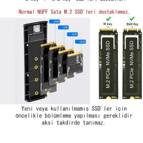Resim Cr34 10 Gbps Harddisk Kutusu Nvme M.2 Ssd Pcı-e Otg Çevirici Adaptör Usb 3.1 Type-c Gen2 
