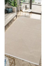 Resim By Özer Halı Açık Taş Renk Geometrik Desenli Modern Karmen Halı Merit Mr010a Salon Halısı Çok Renkli 