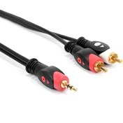 Resim Yüksek Kalite 3.5mm Erkek to 2RCA Erkek Ses Kablosu 10Metre 