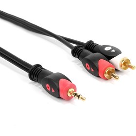 Resim Yüksek Kalite 3.5mm Erkek to 2RCA Erkek Ses Kablosu 10Metre 