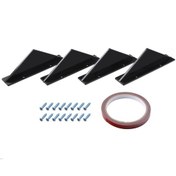 Resim 4pcs Araba Arka Tampon Köpekbalığı Yüzgeci Üçgen Spoiler,siyah Düz Stil 