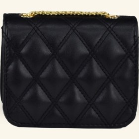 Resim birizmoda Kadın Zincir Askılı Mini Clutch ve Omuz Çantası - Siyah 