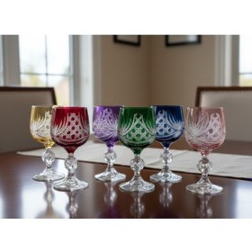 Resim Bohemia Kristal Kahve Yanı Su Bardağı 150 Cc 6 Adet Renkli 