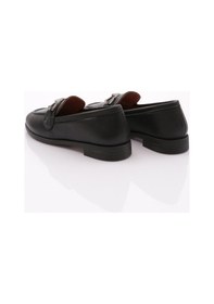 Resim Dgn 1851 Kadin Metal Aksesuarli Loafer Ayakkabi Siyah 