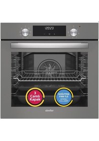 Resim Simfer 9 Fonksiyon QS Dijital Gri 2'li Ankastre Set (8223 Fırın + 3538 Ocak) 