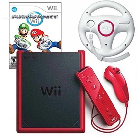 Resim Nintendo Wii Mini Oyun Konsolu Mariokart Oyun Seti Kırmızı Renk Mariokart Direksiyon Nintendo