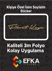 Resim Efka Ajans Kişiye Özel İsim Soyisim İmza 20x3 Cm / İmza Etiket / Araç Sticker / Motor Sticker 