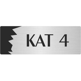 Resim Özarslan Dizayn Metal Departman Kapı İsimliği, Yönlendirme levhası Kat (4) 10X20 Cm Gümüş Renk 