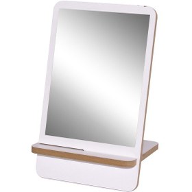 Resim Ahşap Makyaj Masa Aynası Beyaz 