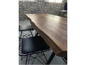 Resim Ahşap Doğal Kütük Yemek / Toplantı / Çalışma Masası 
