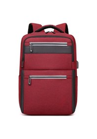 Resim Laptop Sırt Çantası Okul İş Seyahat Usb Kulaklık Çıkışlı Kırmızı 
