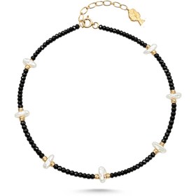 Resim Doğal Barok İncili Dorikalı Spinel Taşlı Halhal - 20 CM / SARI 