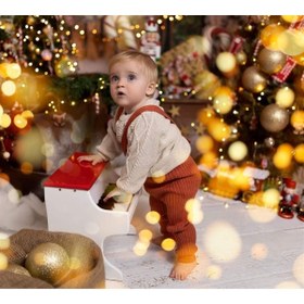Resim Mama Yoyo Baby&Kids Askılı Organik Triko Bebek Taytı - Kiremit 