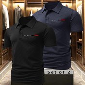 Resim 2 adet Erkek İş Rahat Gömlek Golf Gömlek Yaka T-Shirt Kumaş ile Hafif Esneklik, Ev Rahatlığı Açık Hava Sporları Günlük Giyim Erkekler İçin Hediye 