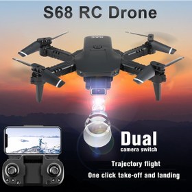 Resim Vkemall S68 Mini Katlanabilir Drone: 4k Çift Lens, Yerçekimi Sensörü, İz Uçuşu, 15 Dakika Uçuş Süresi, Taşınabilir Paket 