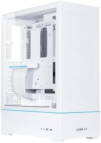 Resim Lian Li SUP-01W bilgisayar kasası, üçlü soğutma odası tasarımı, 400 mm GPU serbest alan, 360 mm'ye kadar radyatörleri destekler, üç adet önceden yüklenmiş 120 mm fan, çelik, sertleştirilmiş cam, beyaz 