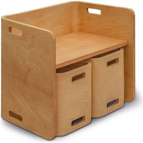 Resim Ens Kids Collection Flexy Çocuk Ahşap Masa & Sandalye Takımı Kahverengi 