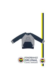 Resim Fenerium Fenerbahçe Fb Logo Sarı-lacivert Bebek Sweat Hediyelik Ahşap Kutulu Gri 