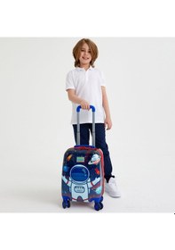 Resim Coral High Kids Saks Mavi Astronot Desenli Çocuk Valizi 16743 