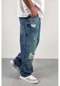 Resim Cedy Denim Cedy Denım Yüksek Kalite Erkek Yüksek Bel Worker Tarz Skater Jean Yeşil 