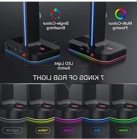Resim Rgb Aydınlatmalı Kulaklık Tutucu, 2 Usb Girişi İle Oyunculara Özel 