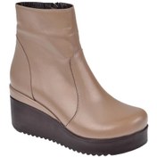 Resim Pullman Hakiki Deri Dolgu Taban Kadın Bot Ayk-300 Vizon-Vizon 