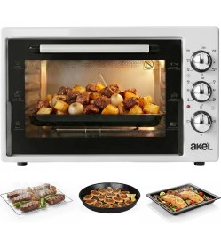 Resim Akel AF340L 34 Lt Beyaz Midi Fırın, Iç Aydınlatmalı, Zaman Ayarlı, Izgara ve Fırın, 2 Tepsi 1 Tel Izgara 
