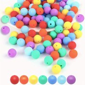 Resim 100 adet Gökkuşağı Silikon Boncuklar - Çeşitli Boyutlarda 9/12mm, Renkli DIY Takı Yapım Seti Bilezikler, Kolyeler ve El Yapımı Aksesuarlar için - Yaratıcı Dekorasyon ve El İşi Projeleri İçin Mükemmel 
