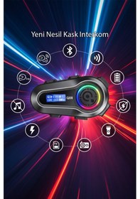 Resim Q08 Max Bluetooth 5.3 Motosiklet Kask Interkom Mikrofonlu Gürültü Engelleyici Kulaklık 