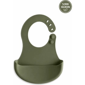 Resim Siliconly Bpa Içermeyen %100 Silikon Bebek Mama Önlüğü Kaydırmaz Cepli Bebek Önlüğü 