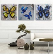 Resim Kanvas Tablo Kelebek 3 Parça Set 54 