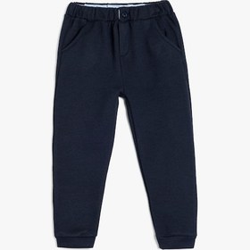 Resim Koton Eşofman Altı Beli Lastikli Düğme Detaylı Cepli Lacivert 5wmb40010tk Lacivert 