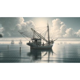 Resim Venspor Siyah Beyaz Gemi ve Deniz Manzarası Temalı Arkaplan Profesyonel Fotoğrafçılık Için 200 x 150 cm Duvar Örtüsü Fon 